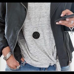Touchstone Crystal by Swarovski Rock N Roll Reversible Pendant (black)